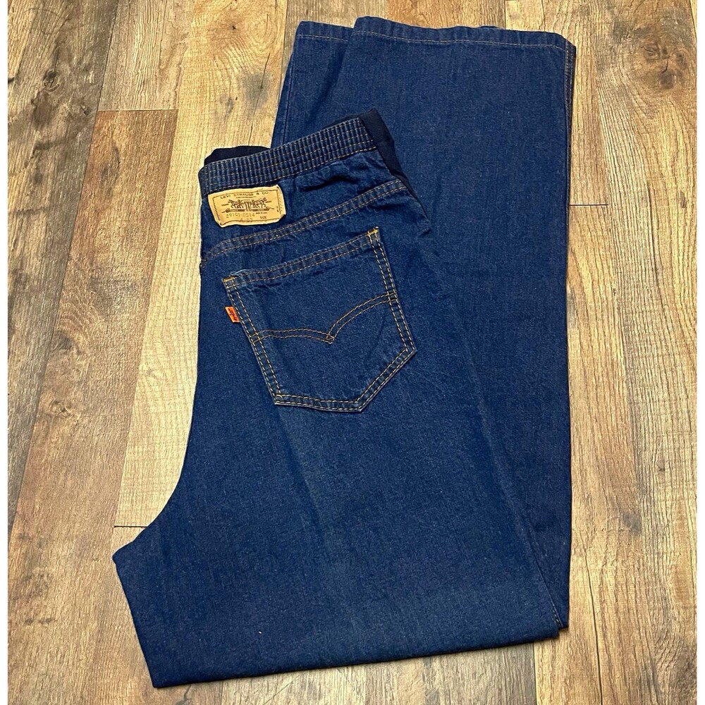 Vintage Levi’s Orange Tab Women’s Maternity Jeans Size 10 Dark Wash Pull-On Wide